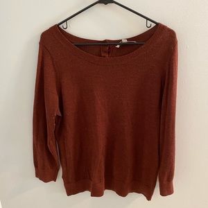 Maroon Loft Sweater with Button Back